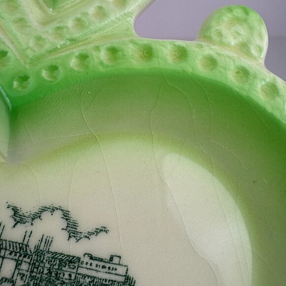 Vtg San Francisco Cali Green Heart Shaped Ceramic Porcelain Souvenir Decor READ - Picture 5 of 11